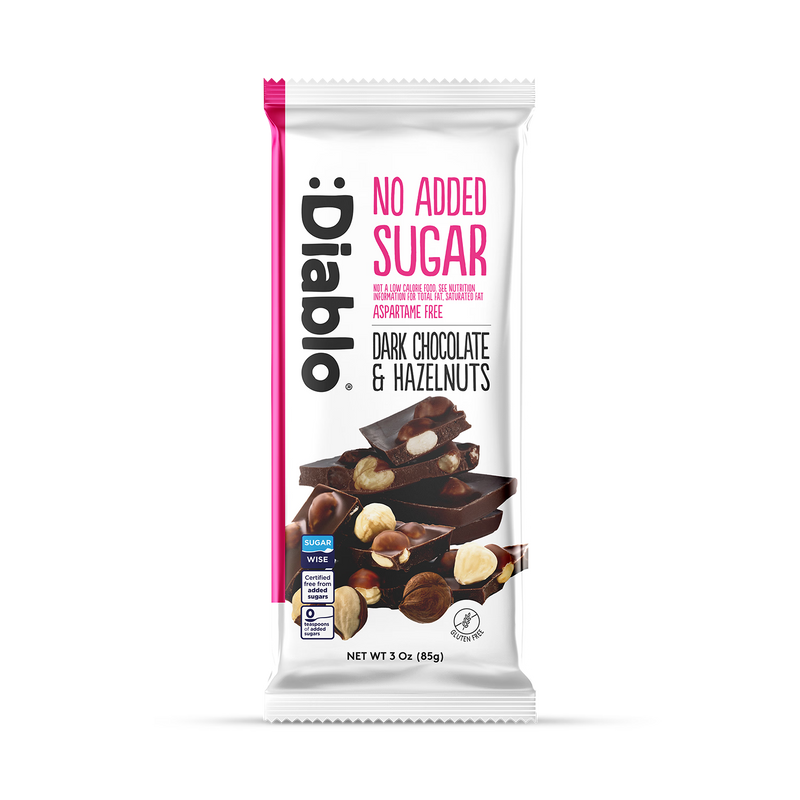 Diablo no added sugar dark chocolate hazelnuts 85g - British product