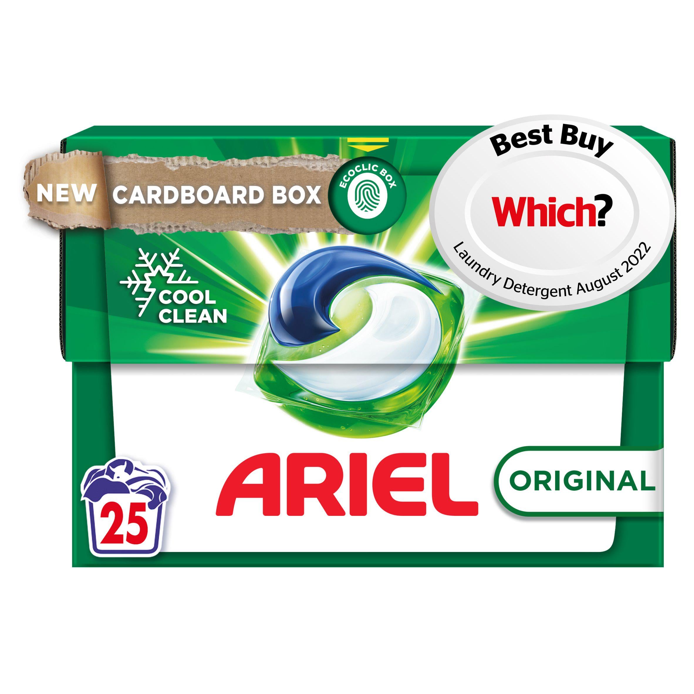 Ariel All-in-1 Pods Washing Liquid Capsules Original 25 Washes detergents & washing powder Sainsburys   