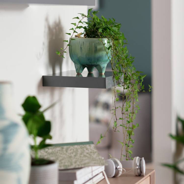 Argos Home Jak floating shelf grey gloss 30cm, UK version