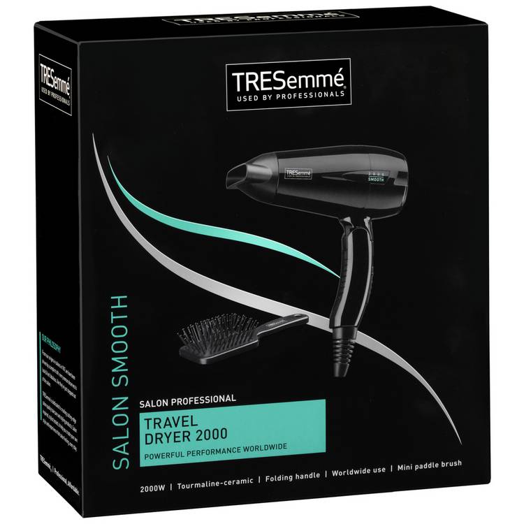 TRESemme folding travel hair dryer (British brand)