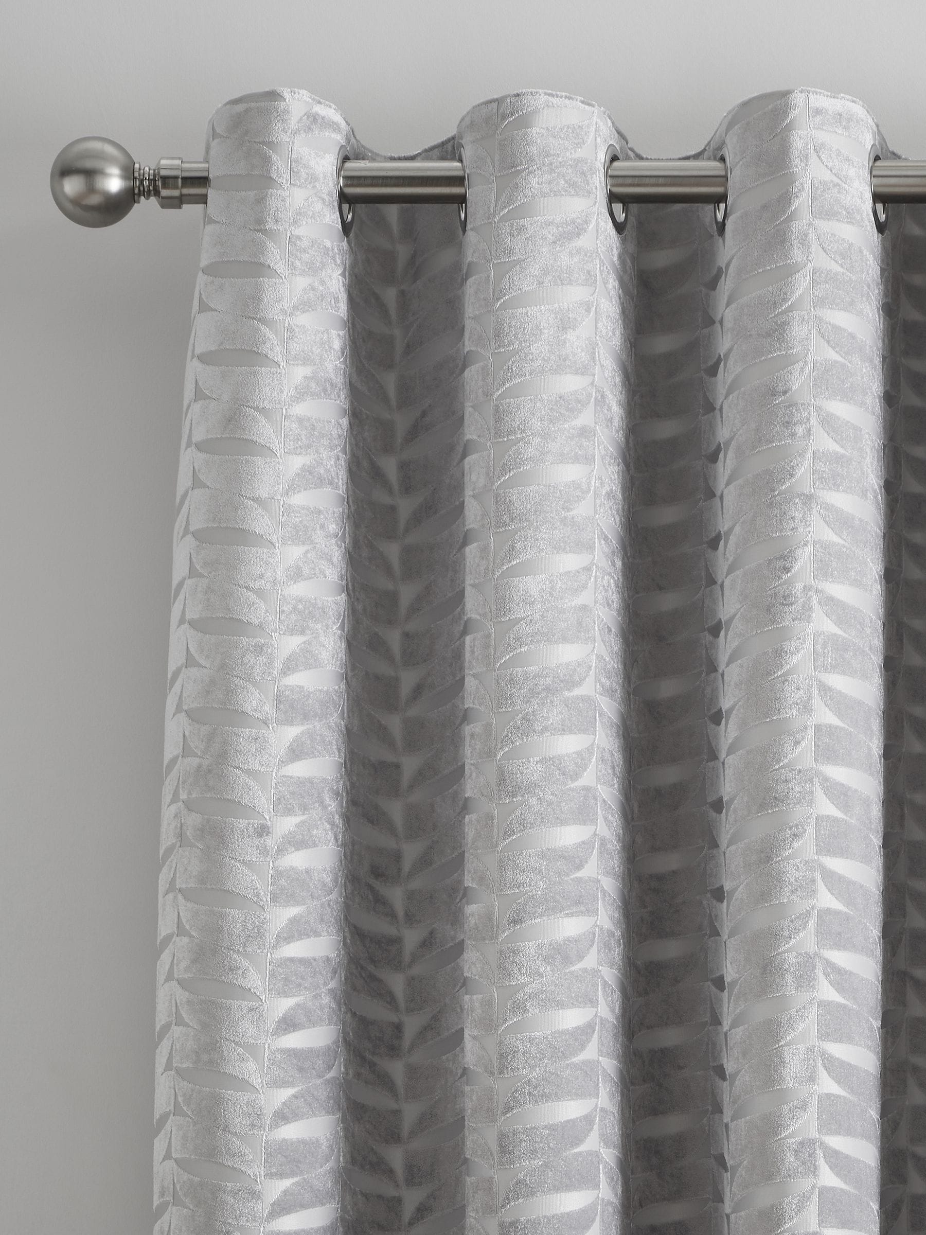 Curtina grey velvet geometric lined curtains 167x137cm, imported from the UK