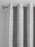 Curtina grey velvet geometric lined curtains 167x137cm, imported from the UK