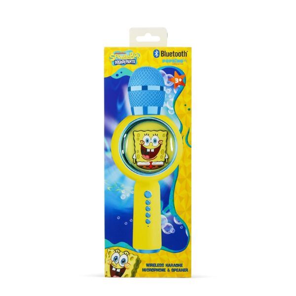 OTL SpongeBob karaoke microphone speaker with LED lights, imported from the UK