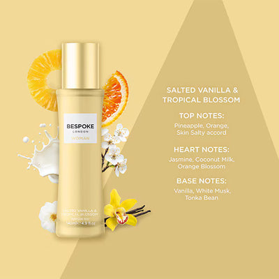 Superdrug DNR Bespoke Woman Salted Vanilla Plum Blossom Perfume Mist 140ml- Buy online at McGrocer