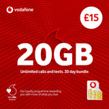 Vodafone Pay As You Go SIM card 20GB - British product