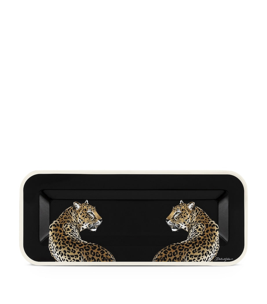 Dolce&Gabbana Casa leopard print tray 25x60cm, UK version