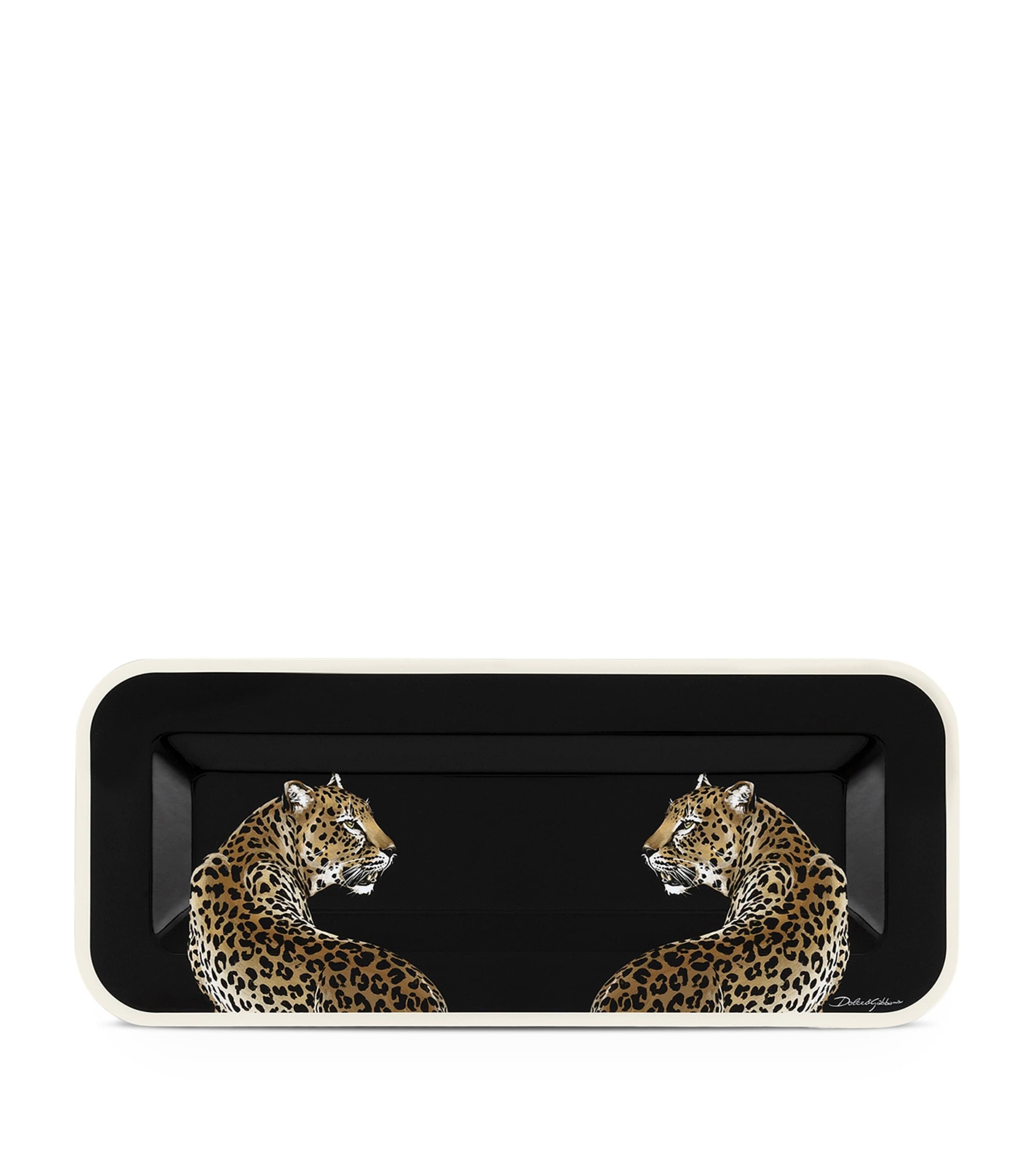 Dolce&Gabbana Casa leopard print tray 25x60cm, UK version