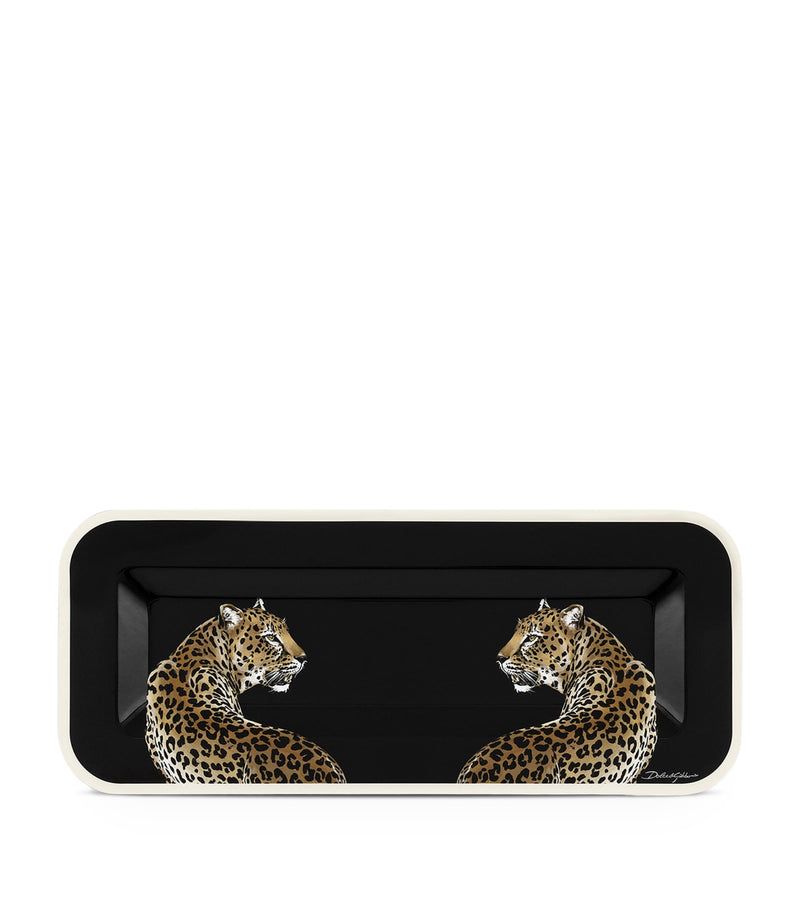 Dolce&Gabbana Casa leopard print tray 25x60cm, UK version