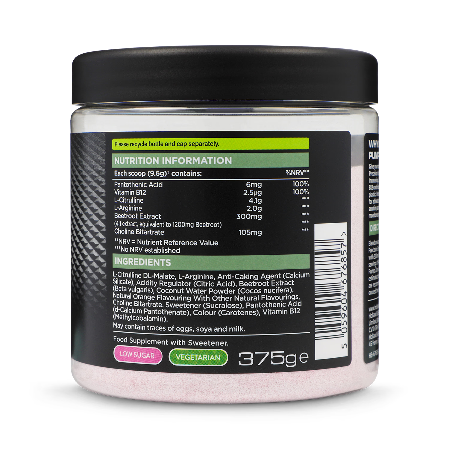 Pump Zero Pre Workout Blood Orange 375g