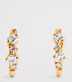 Suzanne Kalan yellow gold princess cut diamond huggie earrings, UK version