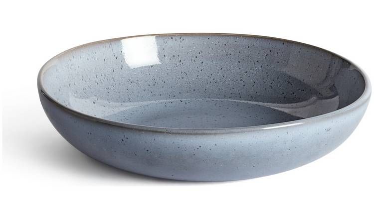 Habitat Evora 4 Piece Stoneware Pasta Bowls - Blue