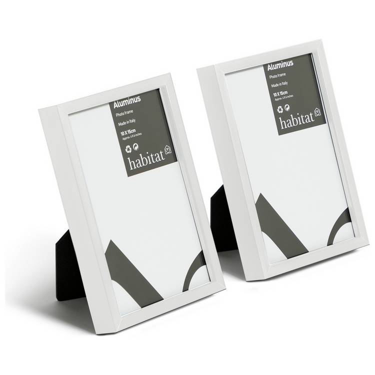 Habitat Aluminus white metal picture frames 2 pack 10x15cm, UK version