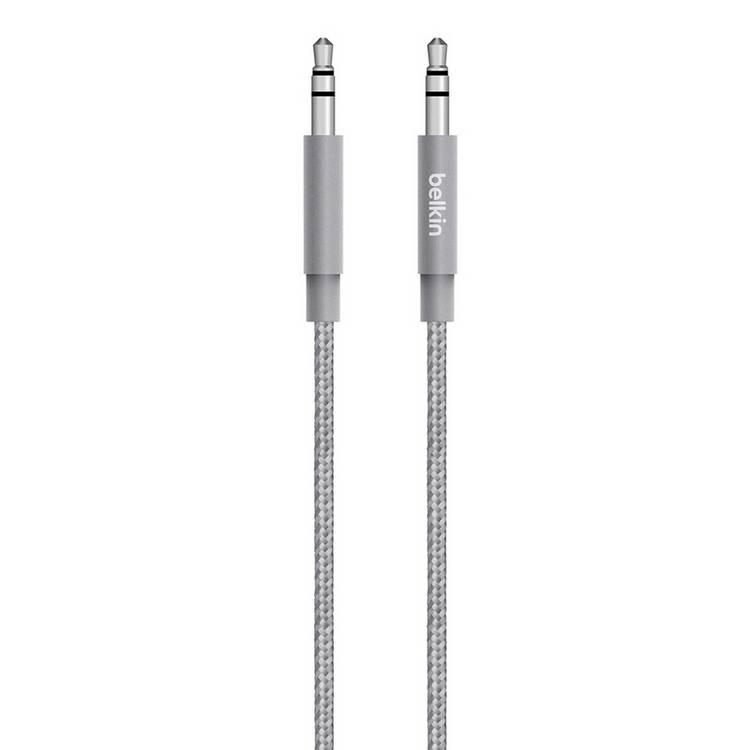Belkin 3.5mm Premium Braided AUX cable Grey - British product