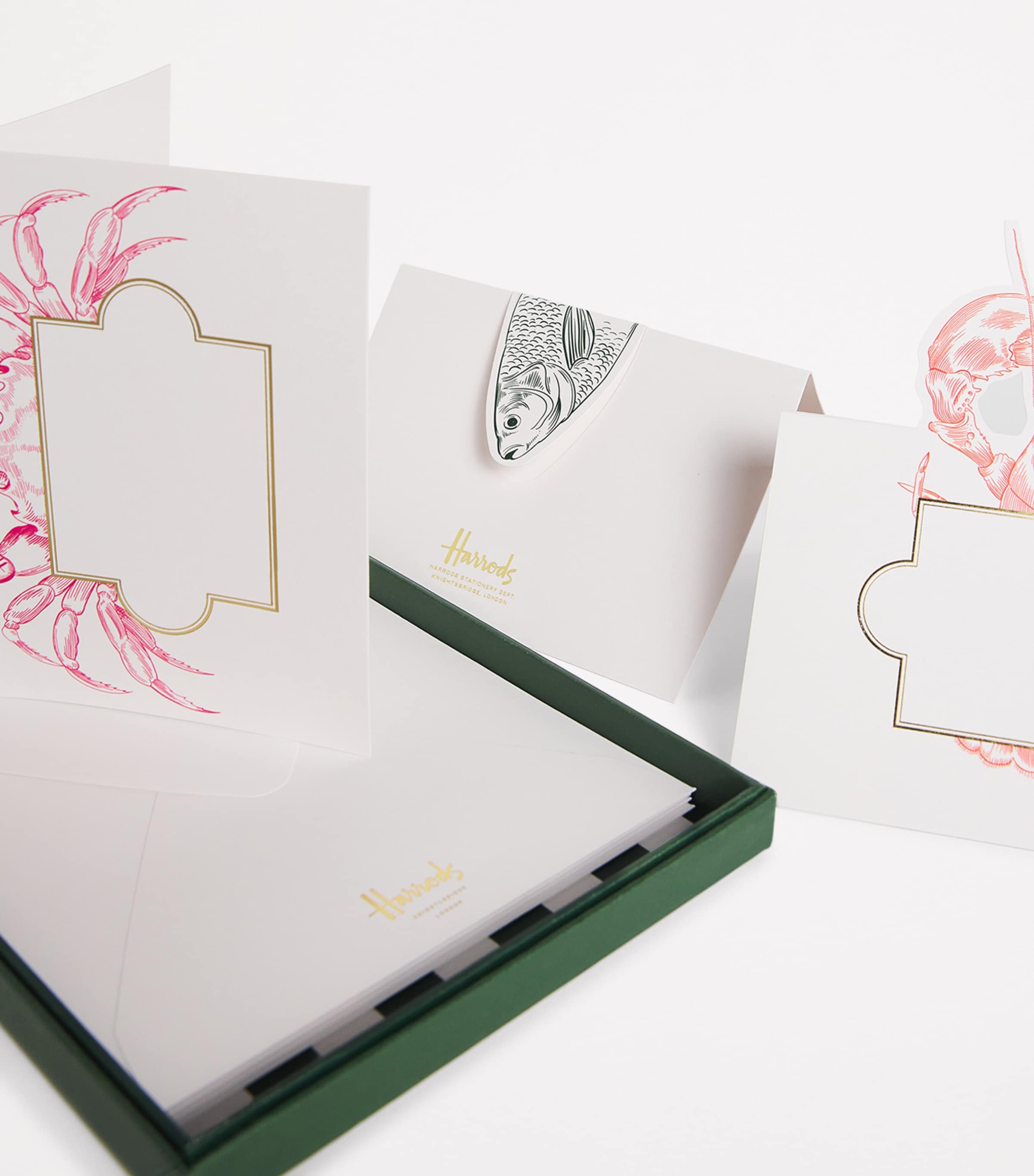 Harrods set of 8 character greeting cards with pop-up ocean creatures, UK version