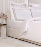 Frette Cotton Breeze Border king duvet cover, imported from the UK