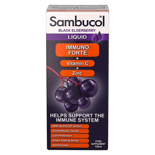 Sambucol Immuno Forte Black Elderberry Liquid 120ml GOODS Superdrug   