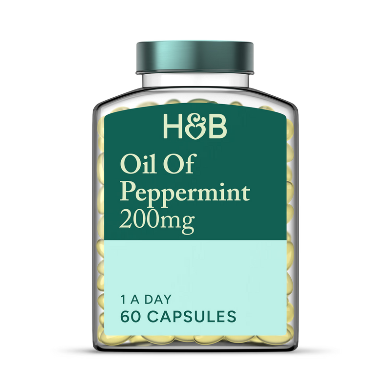Holland & Barrett peppermint oil capsules 200mg 60 pack, UK version