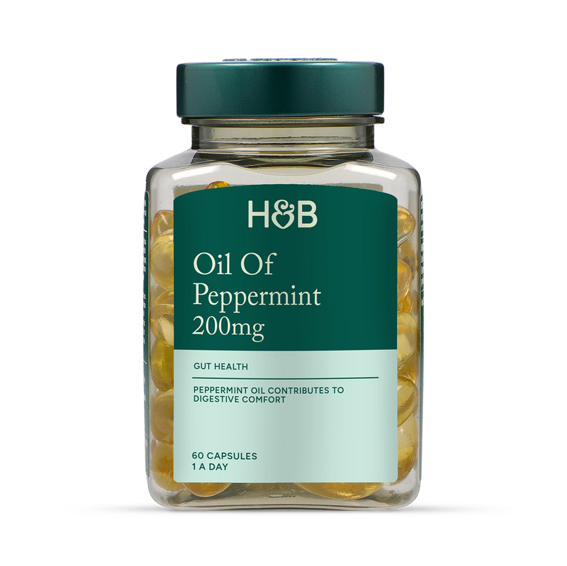 Holland & Barrett peppermint oil capsules 200mg 60 pack, UK version