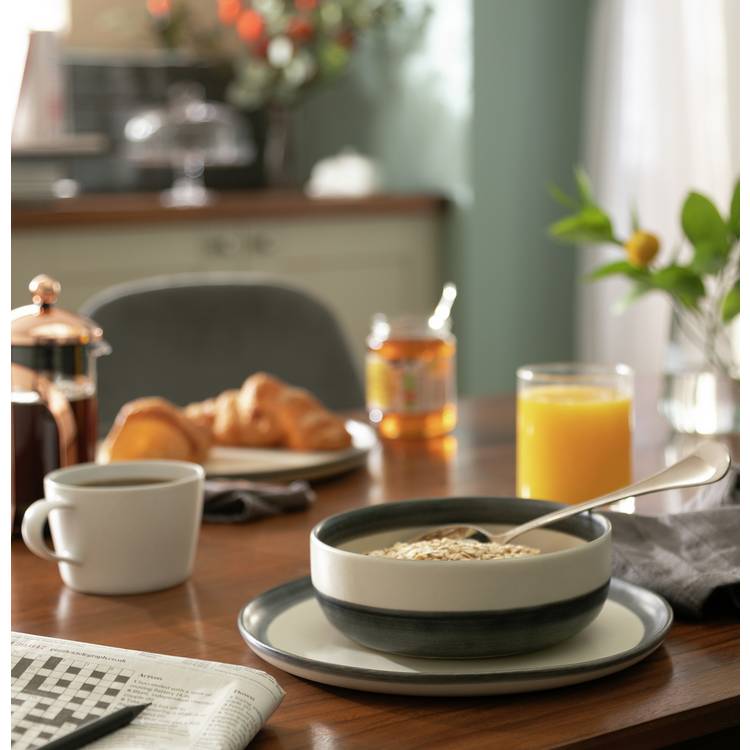 Habitat stripe stoneware dinner set 12 piece (British brand)