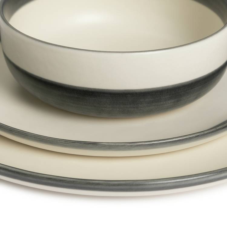 Habitat stripe stoneware dinner set 12 piece (British brand)