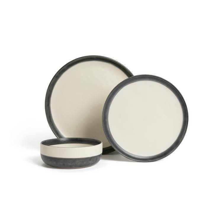 Habitat stripe stoneware dinner set 12 piece (British brand)