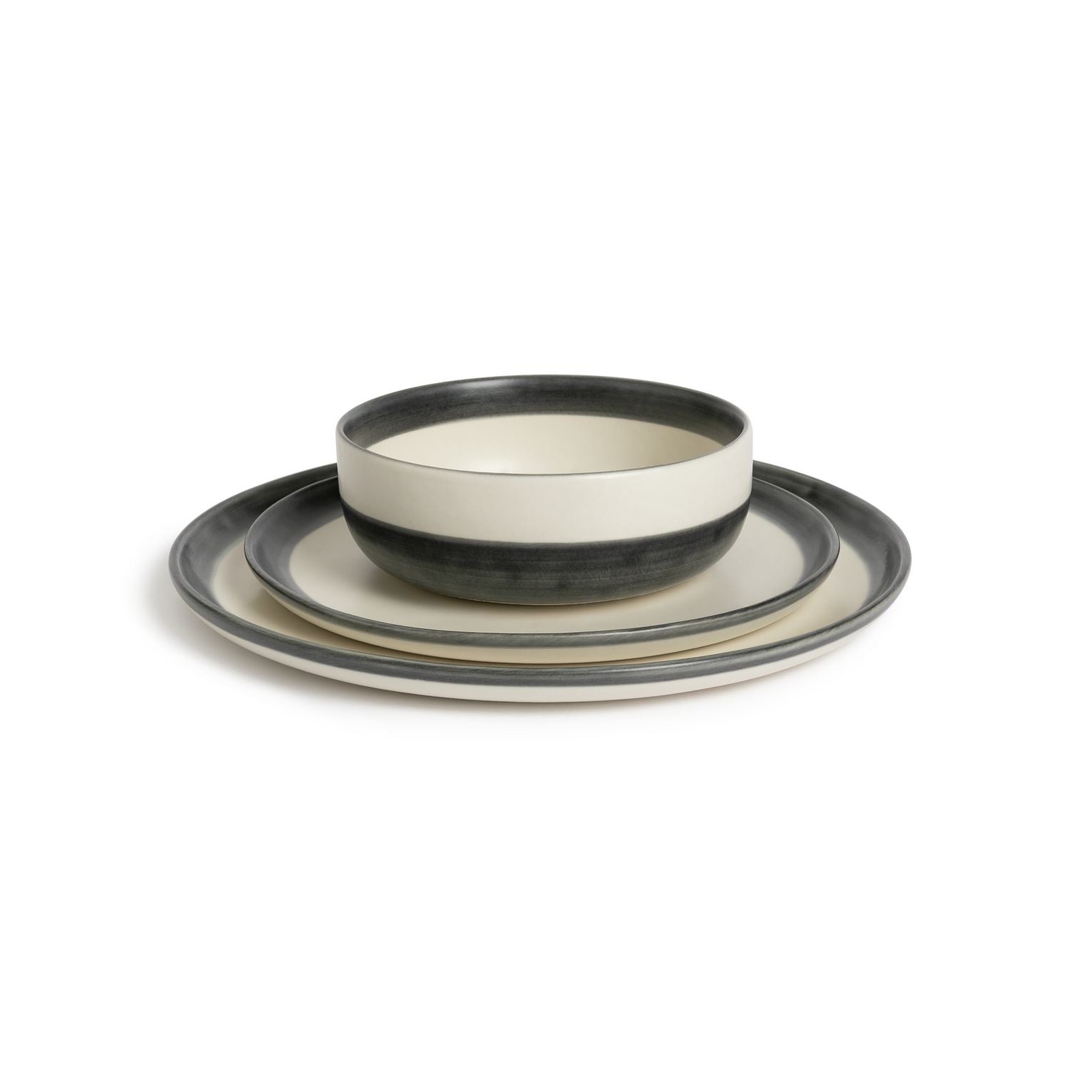 Habitat stripe stoneware dinner set 12 piece (British brand)