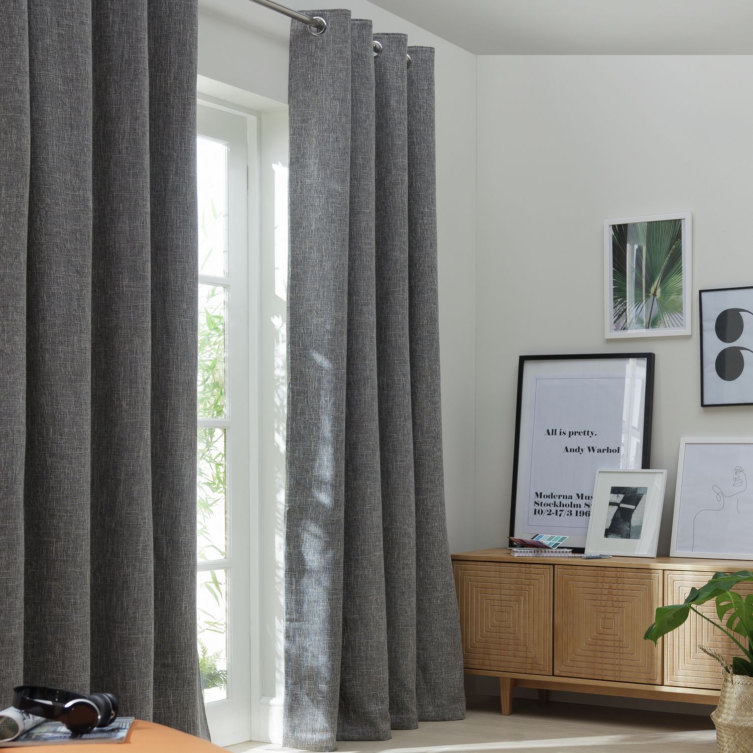 Habitat Blackout Eyelet Curtains Forest Green 168x183cm