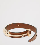 Max Mara leather cuff bracelet with metal clasp (British brand)