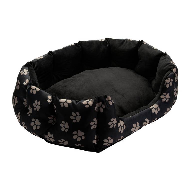 Paw Print oval pet bed small (British brand)