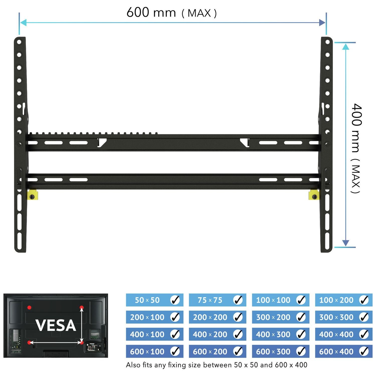 AVF adjustable tilt TV wall bracket for 40-85 inch screens, UK version