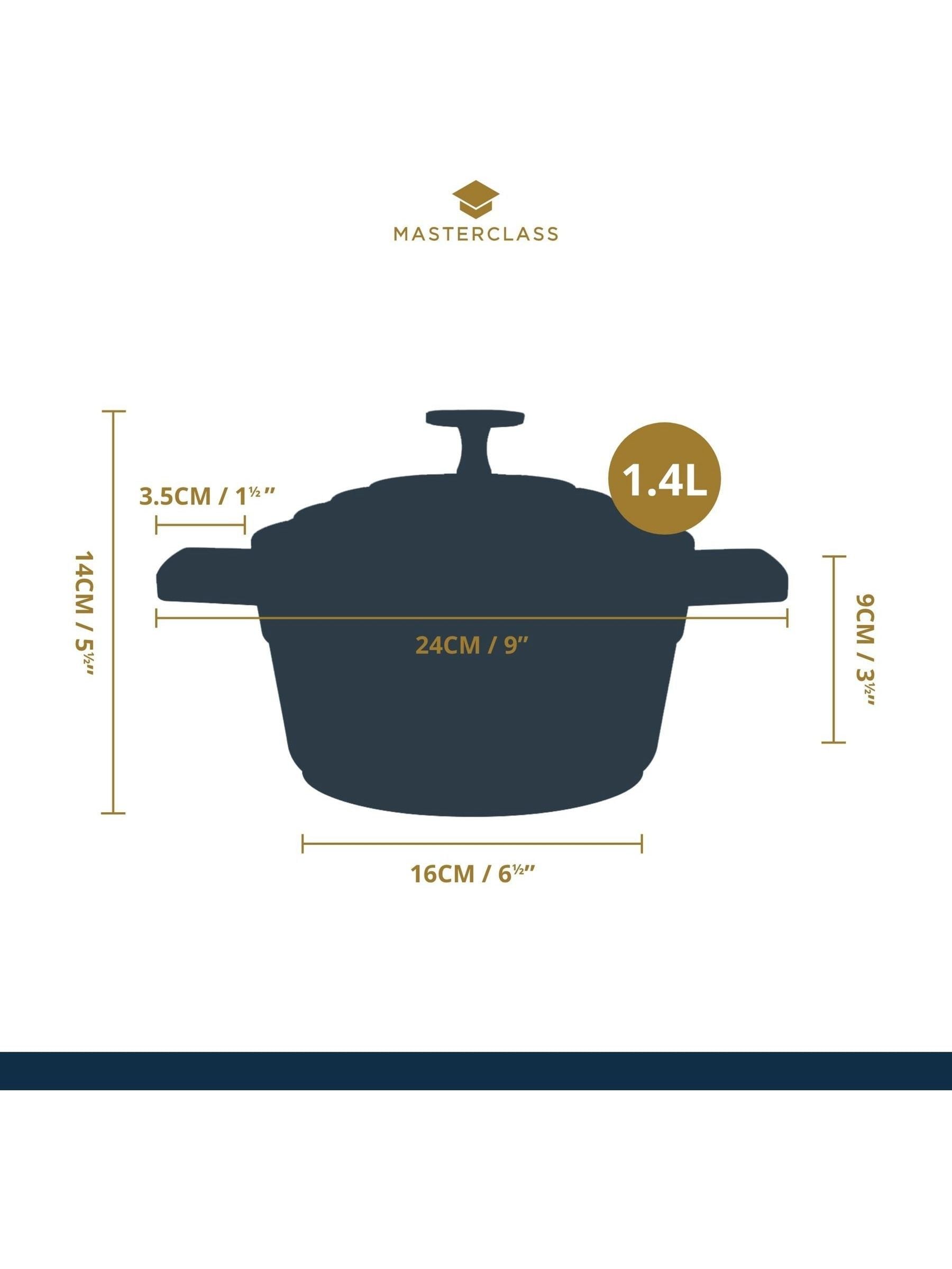 MasterClass blue cast aluminium casserole dish 2.5L, imported from the UK