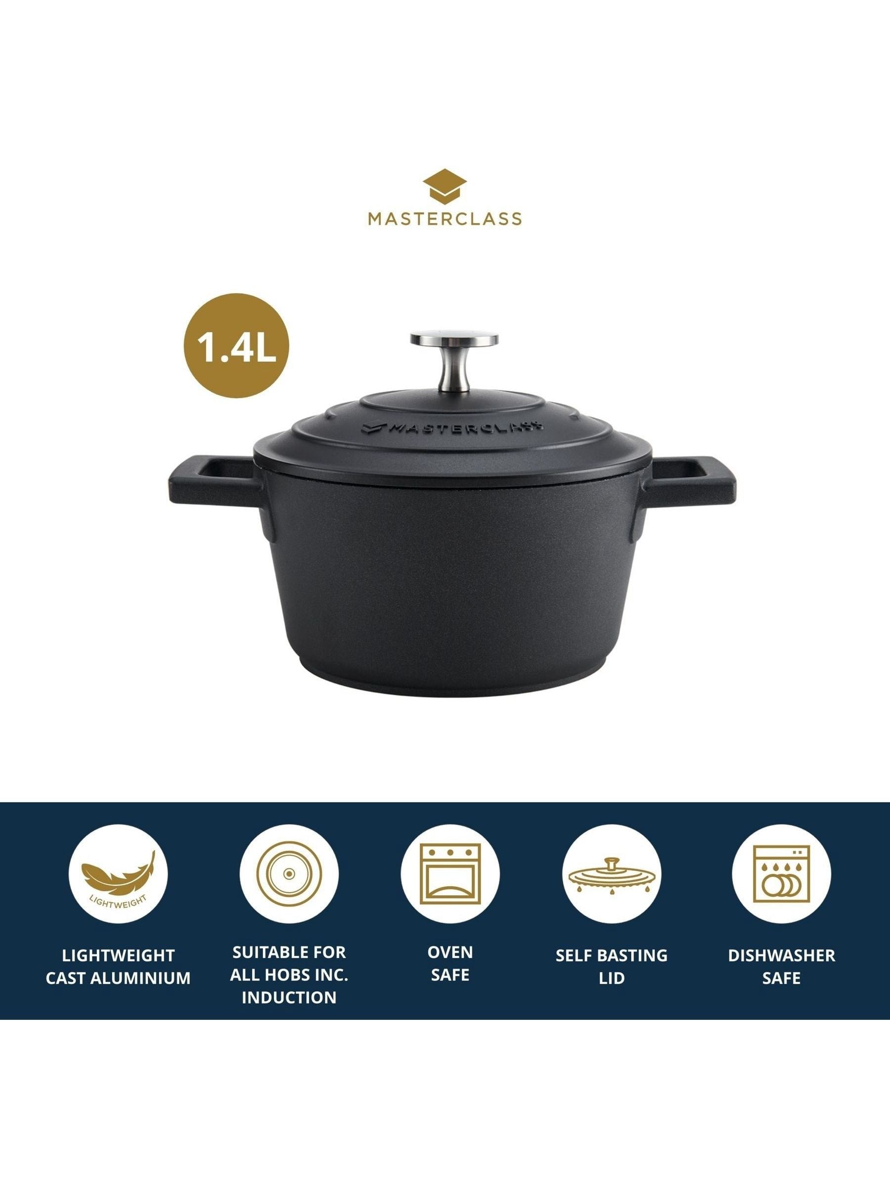 MasterClass blue cast aluminium casserole dish 2.5L, imported from the UK
