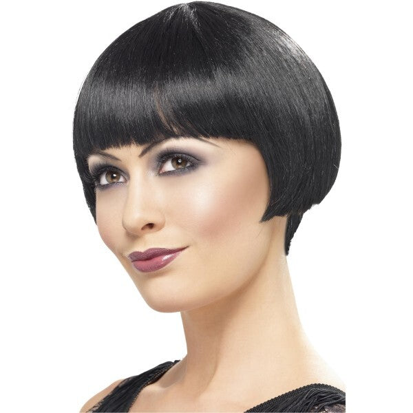 Smiffys 20s flapper bob wig short black (British brand)