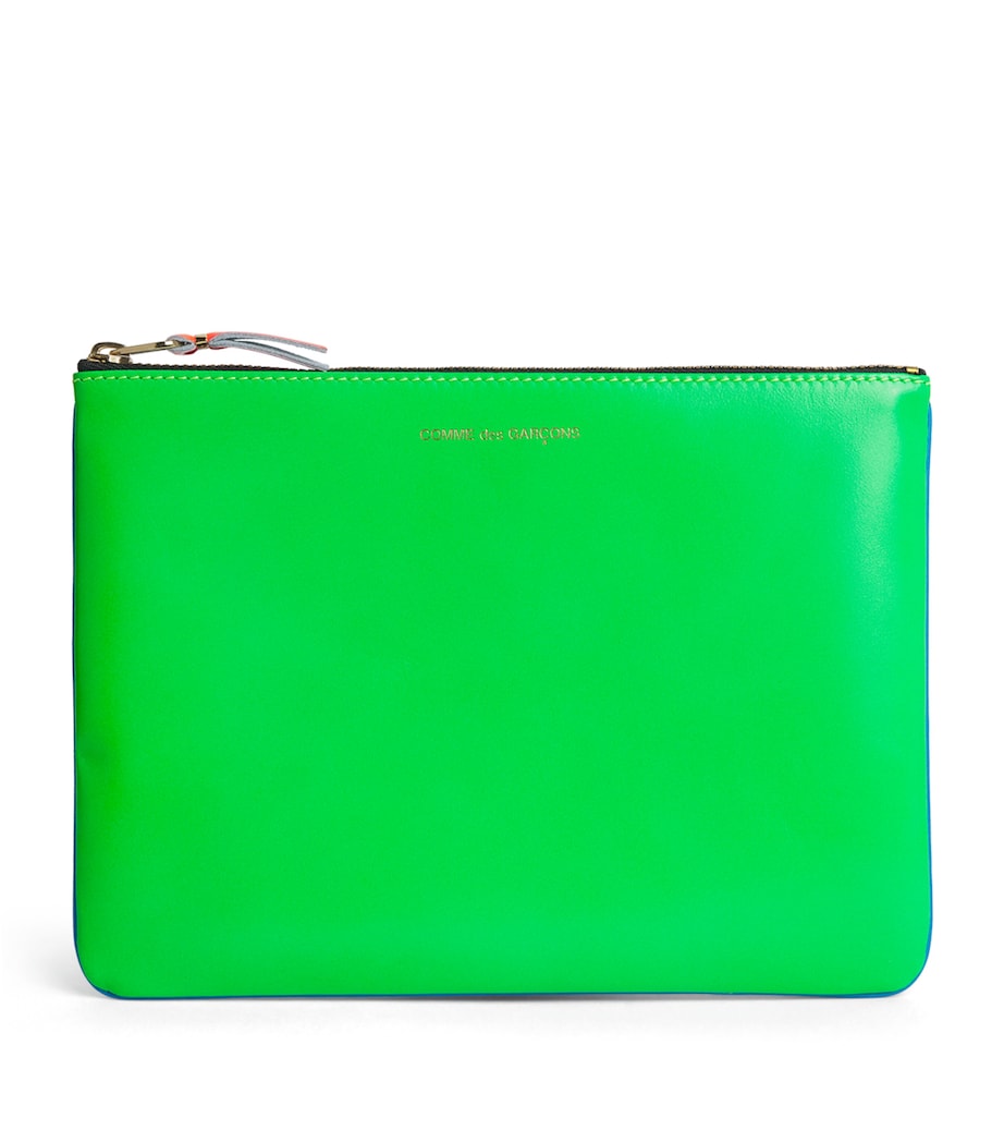 Comme des Garçons Super Fluo large leather pouch - British product