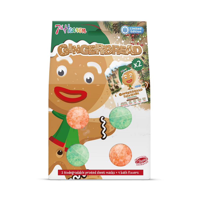 Gingerbread face mask and bath bomb set, UK version