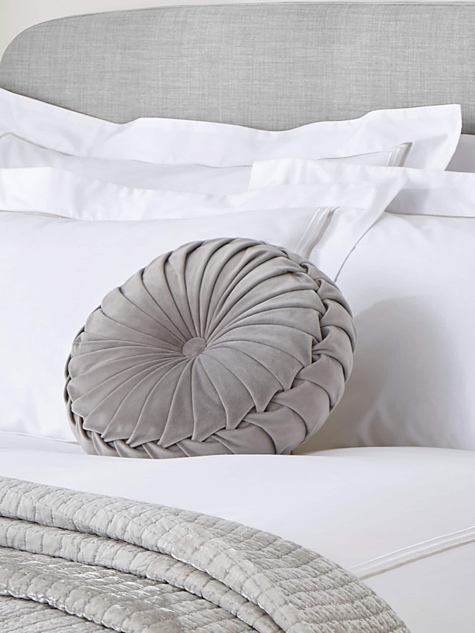 Laura Ashley grey steel velvet Rosanna cushion - British product