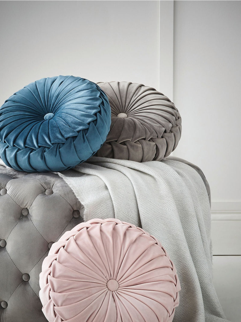 Laura Ashley grey steel velvet Rosanna cushion - British product