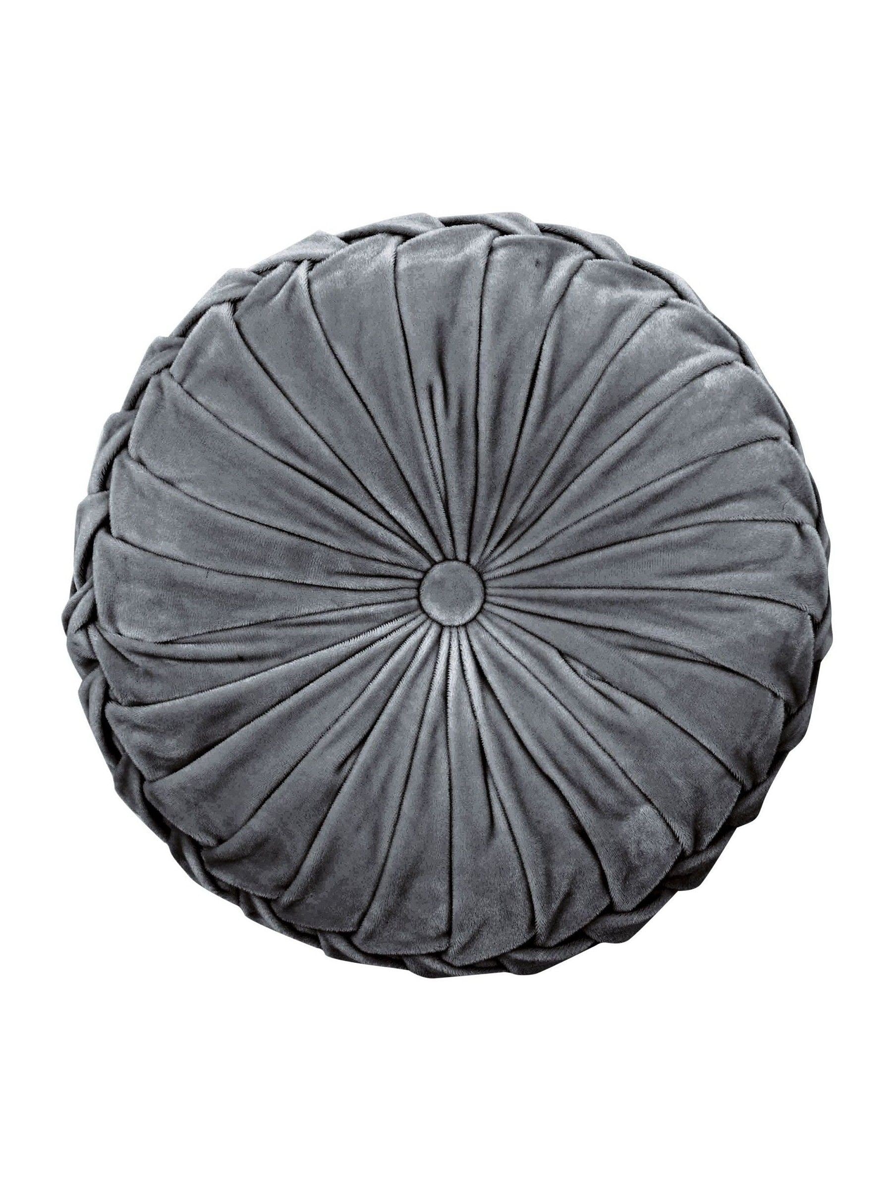 Laura Ashley grey steel velvet Rosanna cushion - British product