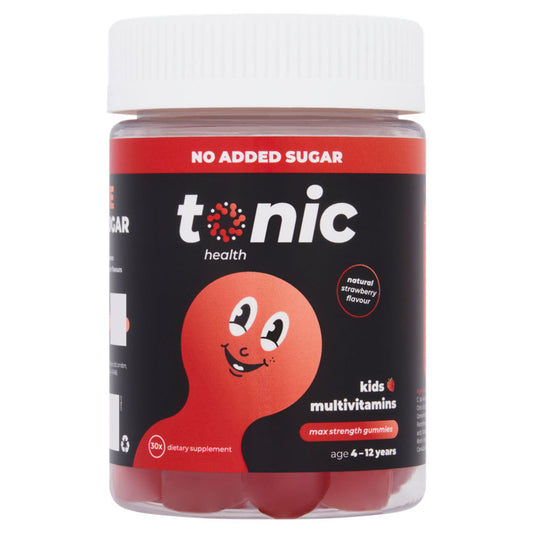 Tonic Health Kids Multivitamins 30 Max Strength Gummies Natural Strawberry Flavour Age 4-12 Years GOODS ASDA   
