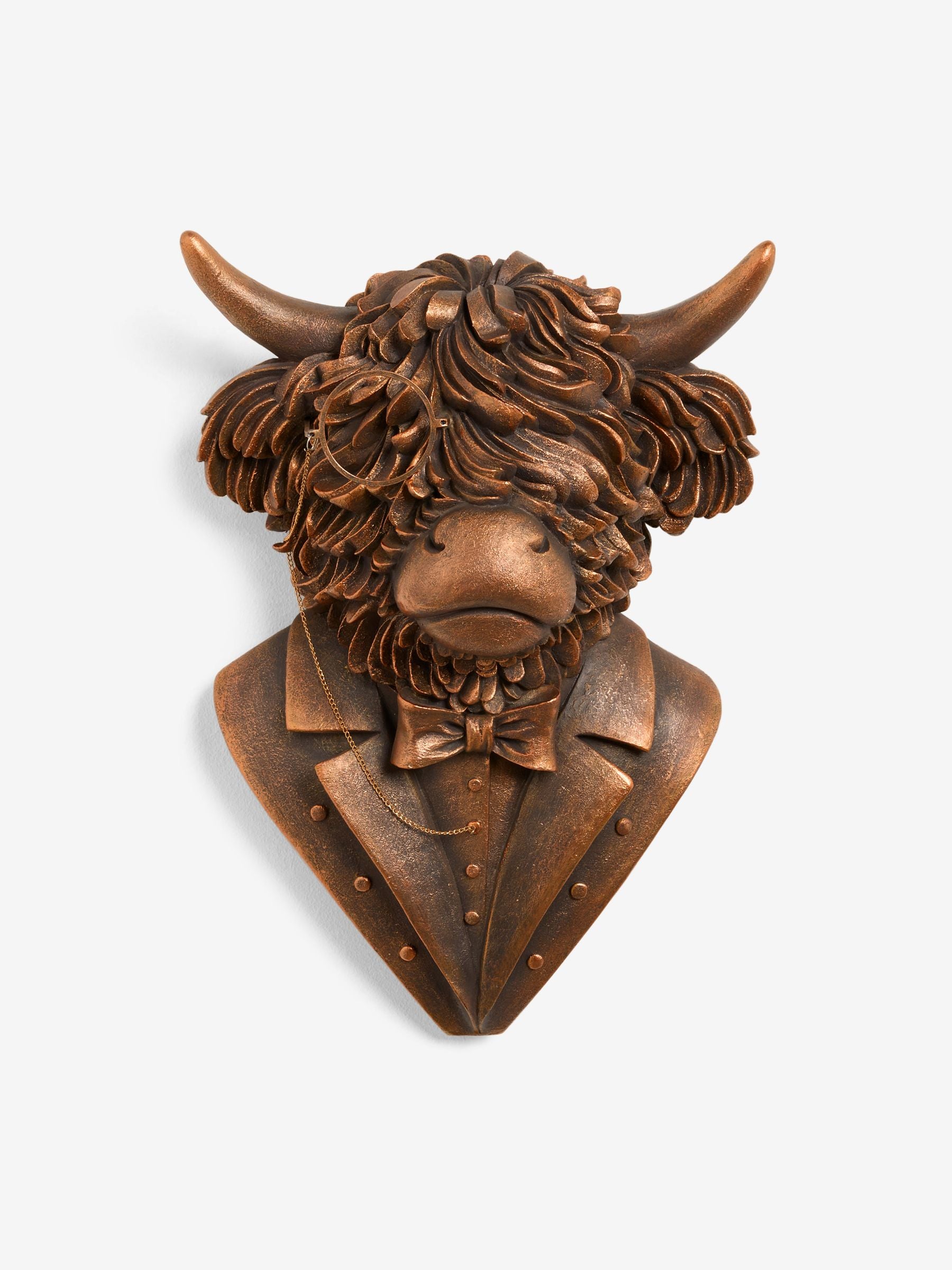Hamish Highland Cow bronze wall art 33.5x24.5x13cm - British product
