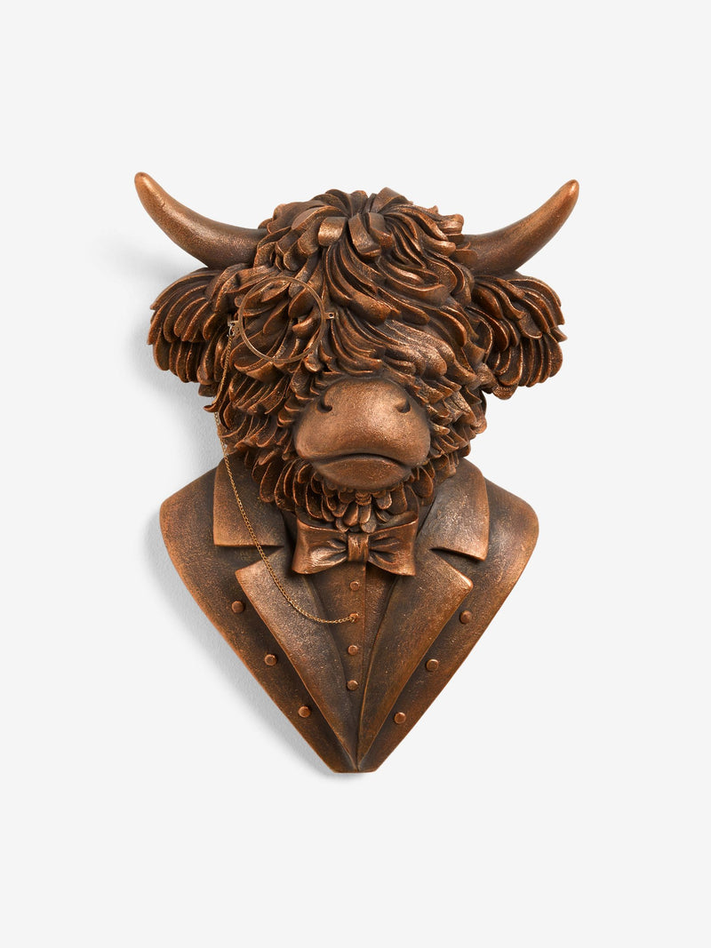 Hamish Highland Cow bronze wall art 33.5x24.5x13cm - British product