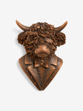 Hamish Highland Cow bronze wall art 33.5x24.5x13cm - British product