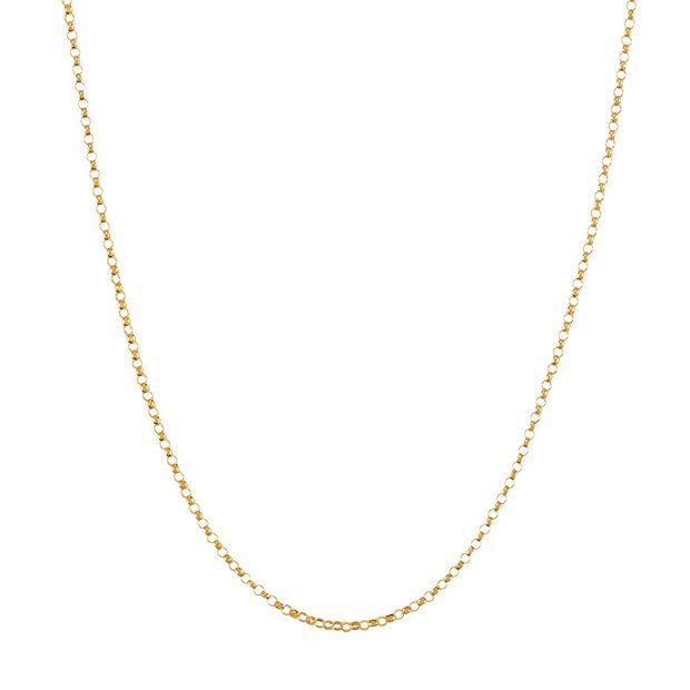 Revere 9ct gold fine round belcher chain 18 inch, imported from the UK