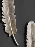 Set of 2 Silver Feather Wall Art