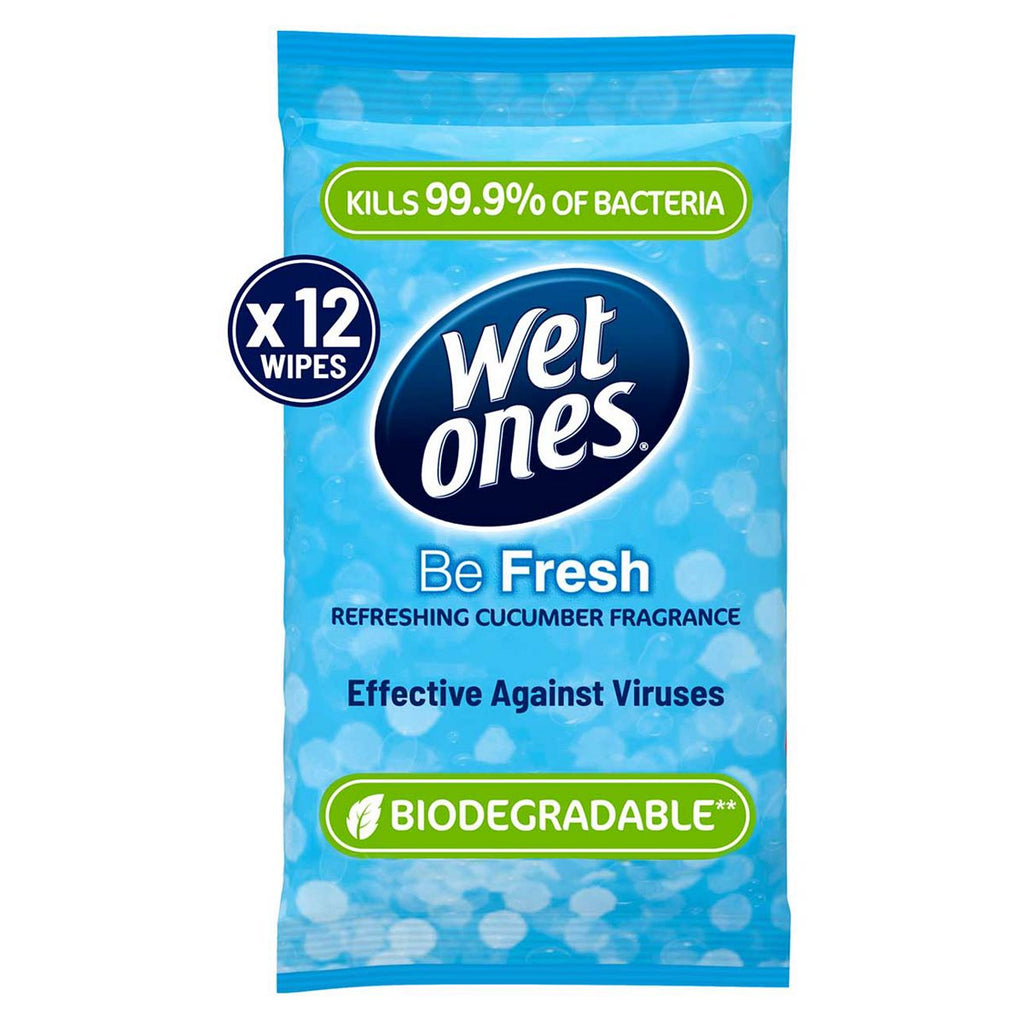 Wet Ones Be Fresh Biodegradable Antibacterial Hand Wipes, 12 Pack