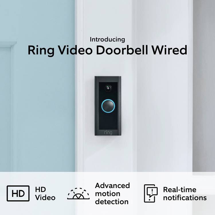 Ring wired doorbell with 1080p HD video, imported from the UK