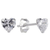 Revere heart cubic zirconia stud earrings sterling silver - British product