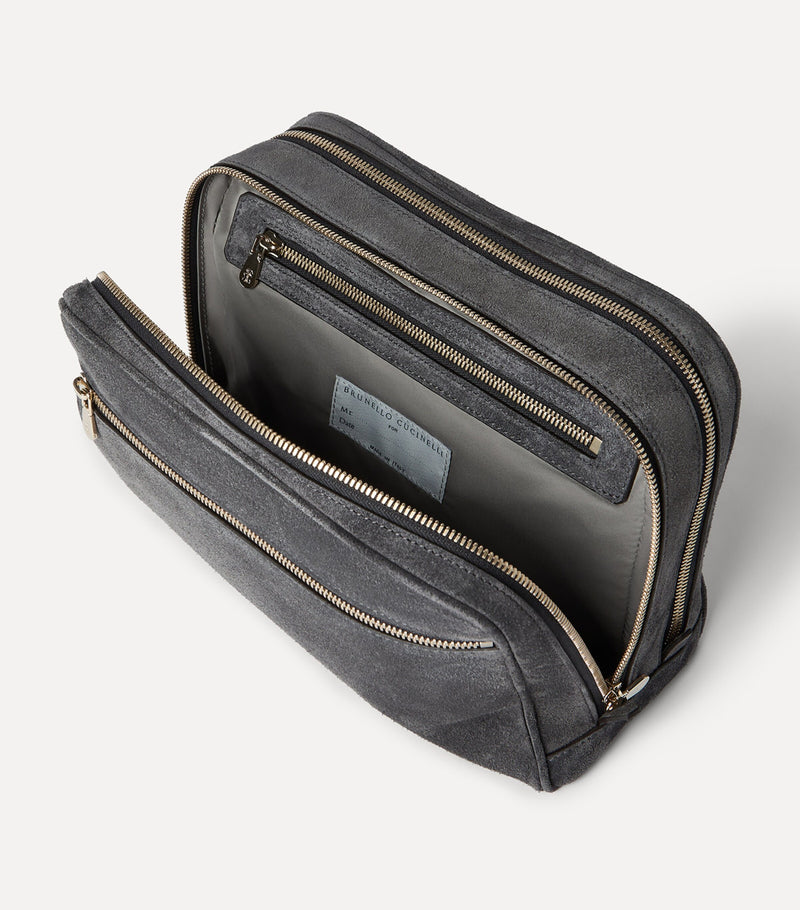 Brunello Cucinelli suede wash bag - British product