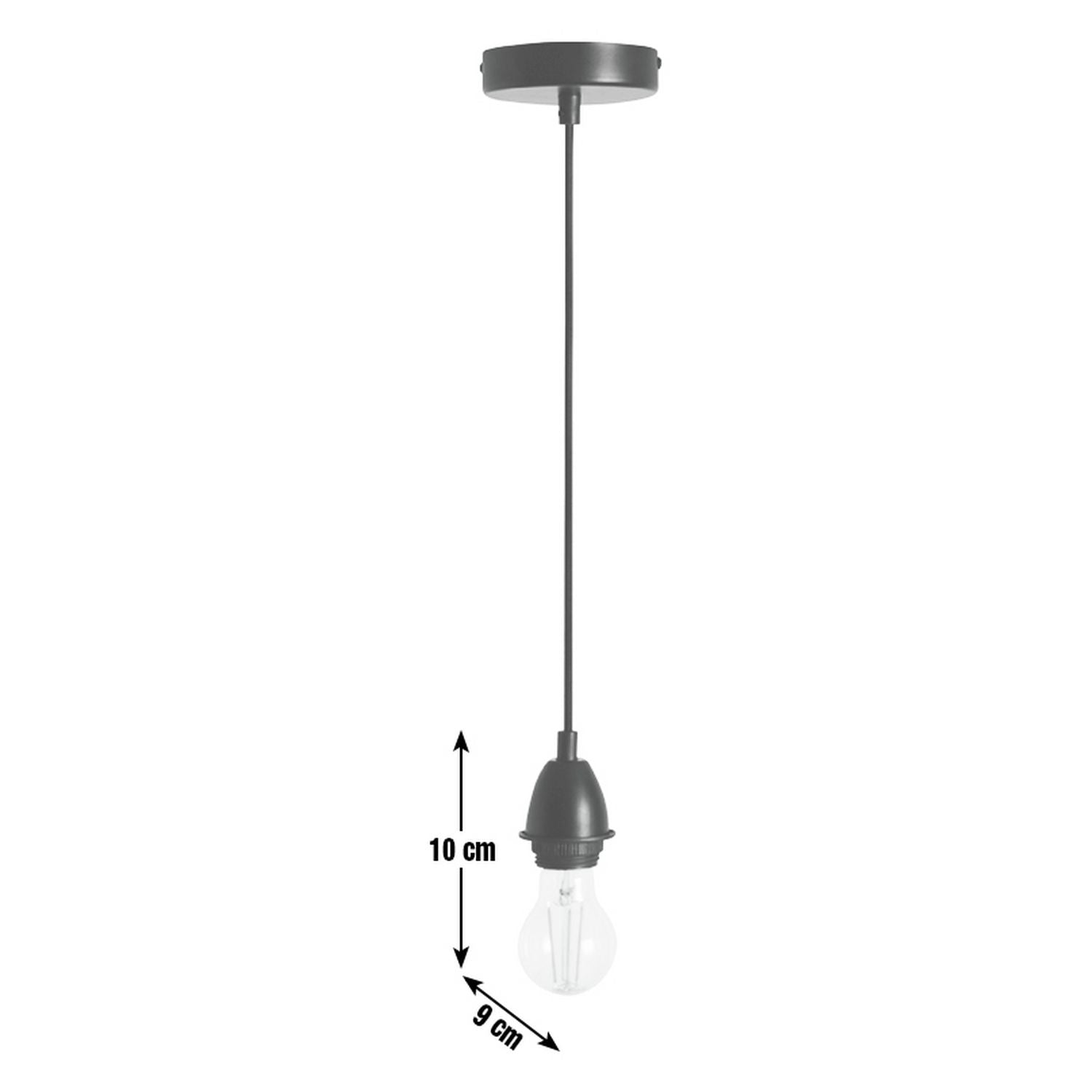 Habitat pendant light fitting black 1.2m cable (British brand)