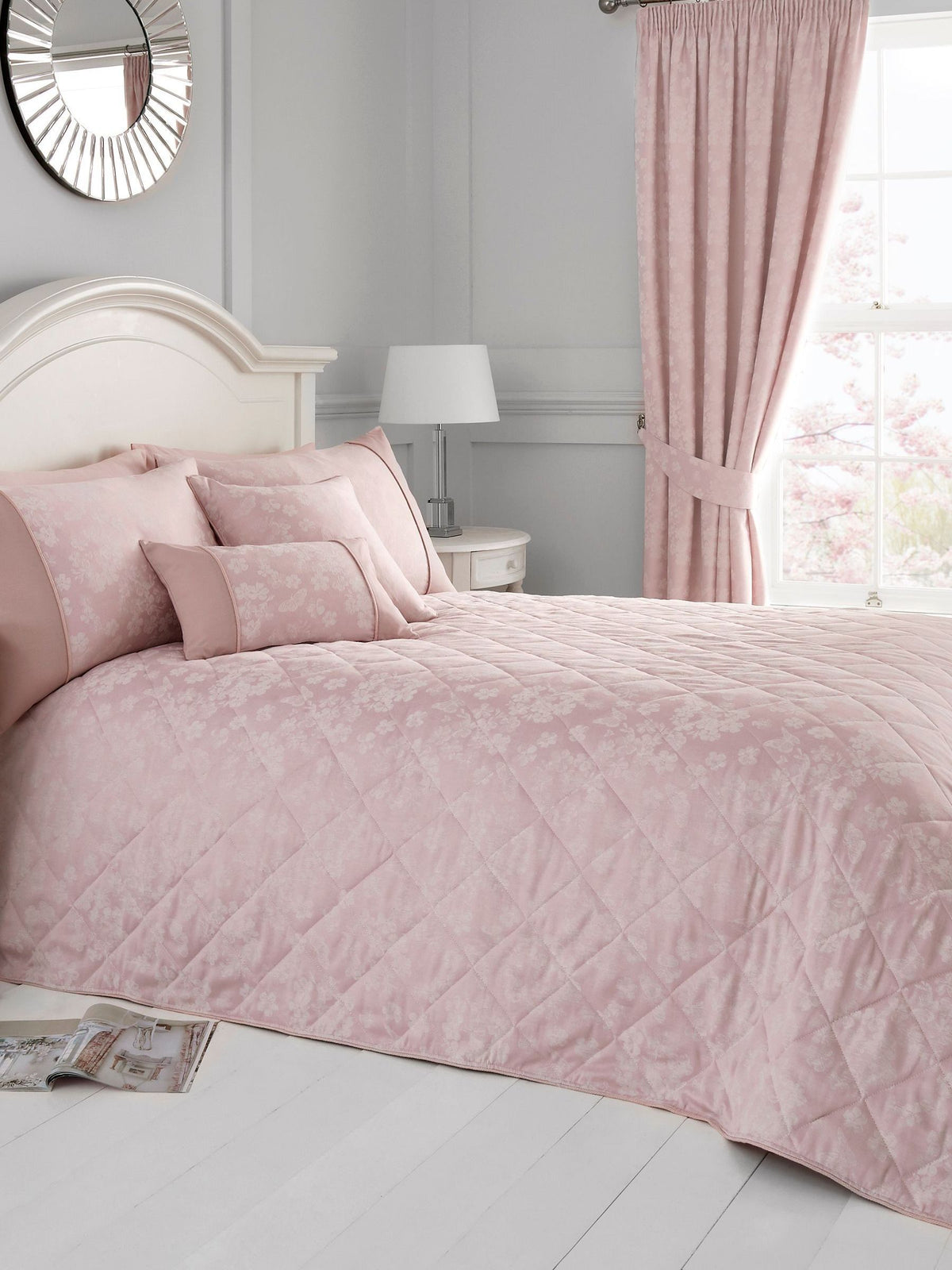 Pink Blossom Bedspread 40cm x 30cm, imported from the UK